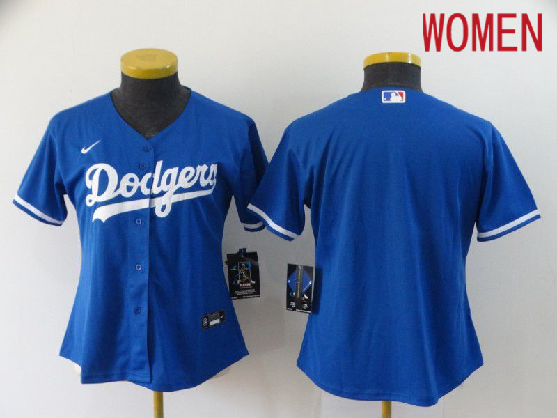 Women Los Angeles Dodgers Blank blue 2020 Game MLB Jerseys->women nfl jersey->Women Jersey